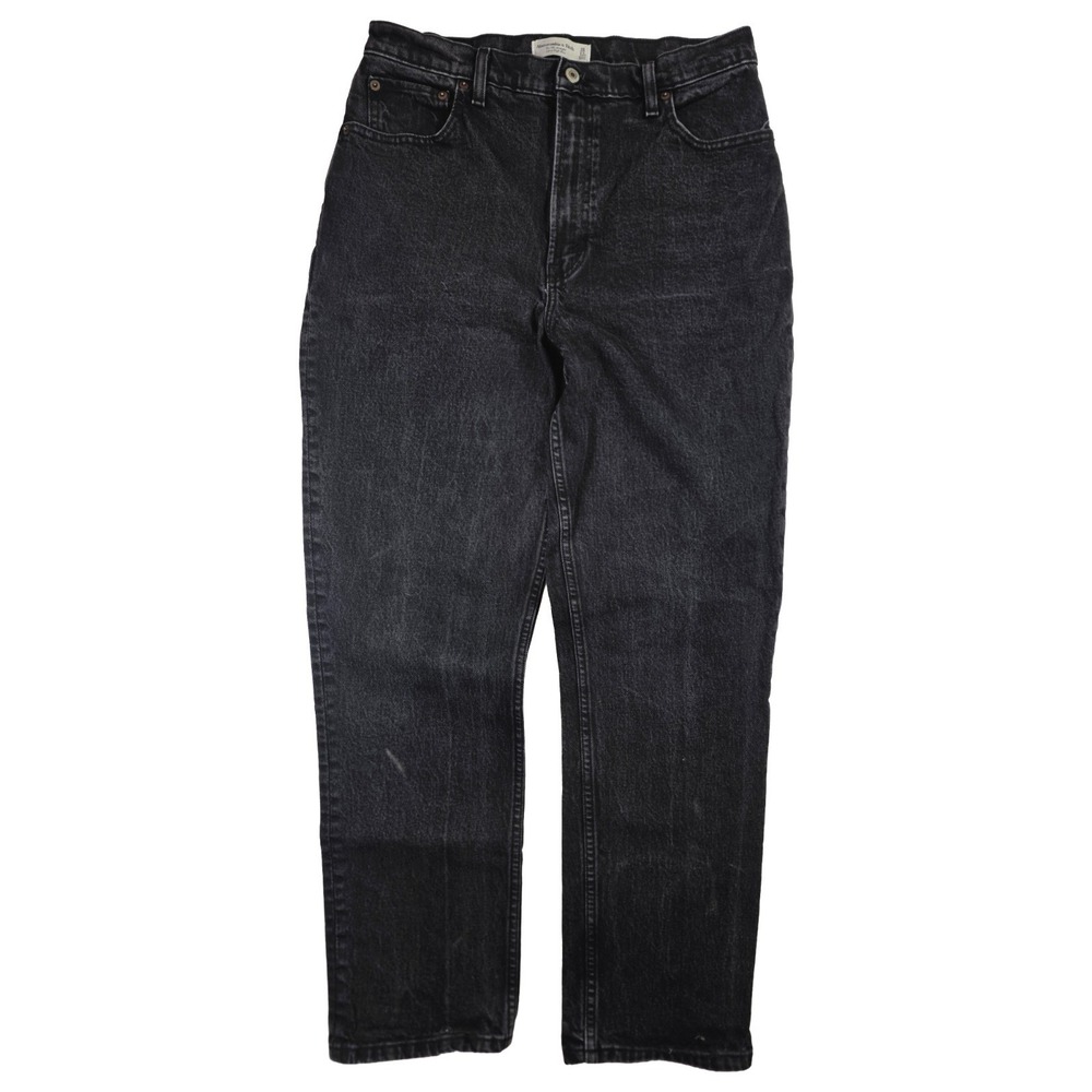Abercrombie Fitch 90s Straight Ultra High Rise Black Jeans Women's Size 12